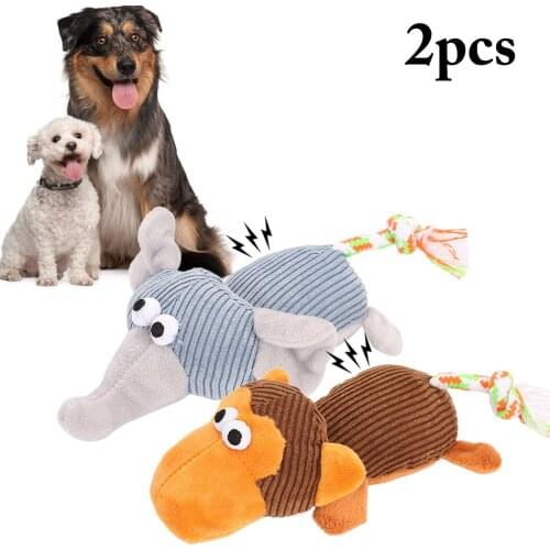 2PCS Dog Chew Toy Creative Monkey Elephant Dog Teething Toy Pet Dog Sound Toy Fit for All Pets Pet Products