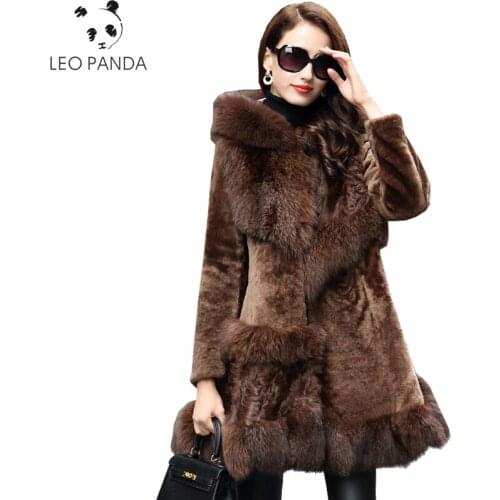 Winter New Real wool coat Fashion Women Long Sleeve Thicken Warm Hidden discount High quality Female Pockets Round collar coat