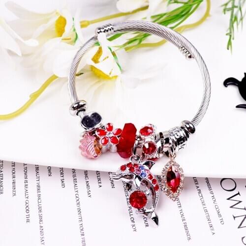 1 Pcs/Lot European and American Style Creative Personality Multi-element Crystal Pendant Dolphin Adjustable bracelet