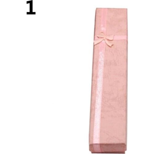 1 Pc Elegant Bowknot Long Necklace Bracelet Display Storage Case Jewelry Gift Box Jewellry Packaging Container
