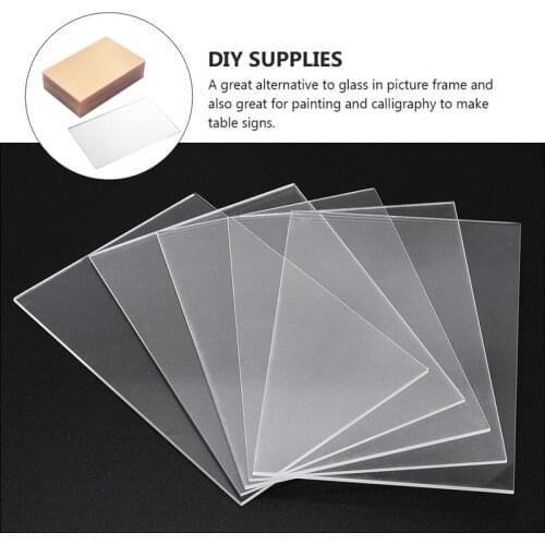 10 Pcs Transparent Acrylic Panels For Crafting Project Picture Frame Cutting Transparent Acrylic Plate (Transparent 10 * 15cm)