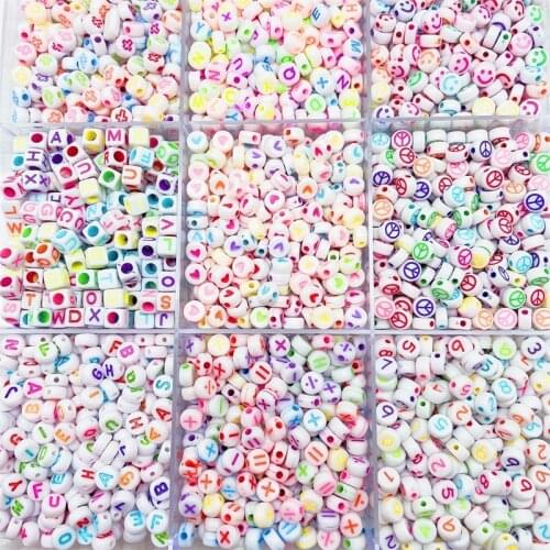 100 Colorful Mixed Letters Acrylic Beads Number Symbol Fun Heart Space Beads For Jewelry Making Handmade Diy Bracelet Necklace