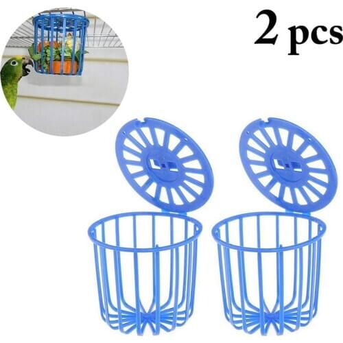 2Pcs/Set Bird Fruit Vegetable Feeder Creative Multi-Purpose Cage Hanging Toys Basket Parrot Feeder Pet Feeding Supplies