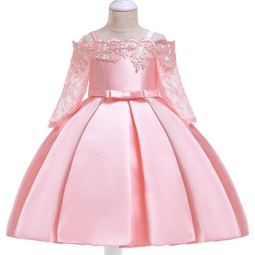 2021 Shoulderles Girls Dresses For Party And Wedding Dress Half Slssve Children‘s’ Clothing Elegant Princess Dress 3-10 Years
