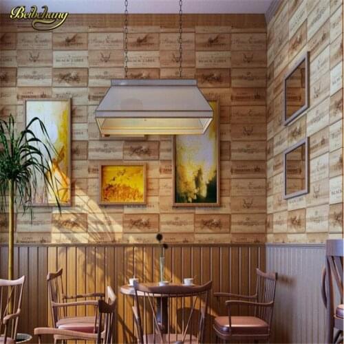 Beibehang or walls 3d roll 3D effect Retro Decorative Wine Box Plaid Zakka background wall wallpaper for living room bedroom