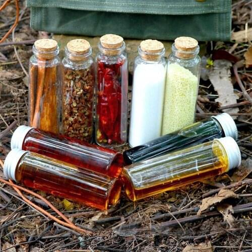 4/9 Pcs Seasoning Bottles Outdoor Camp Convenient Glass Bottle With Set Bottle Bag Barbecue Sorting Seasoning Picnic Season G8Z8