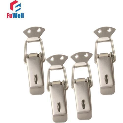 4pcs R102 201Stainless Steel Toggle Latch Hasps Spring Loaded Cabinet Box Buckle