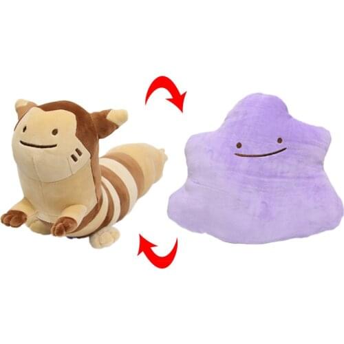 40CM Pokemon Ditto Furret Inside-Out Cushion Japan Plush Toys Cute Cartoon Soft Stuffed Dolls for Children Kids Gifts