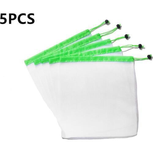 5pcs Reusable Mesh Bag Washable Eco Friendly Bag for Grocery Shopping Storage bag Fruit and Vegetable bag Toys storage bag
