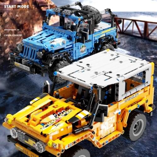 939pcs Off-Road Vehicle Building Block Pull Back Car Bricks Technical Creative Mechanical City Children Toy For Boy