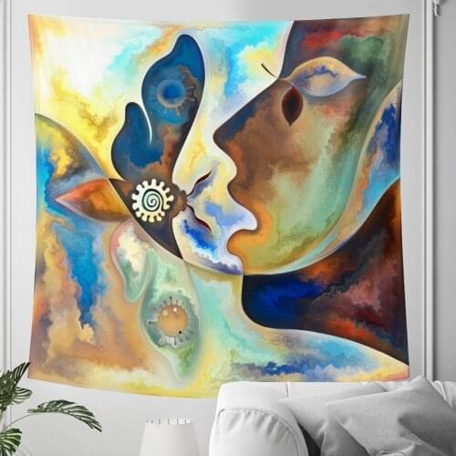 Abstract art home decoration tapestry Bohemia decoration fantasy scene Hippie bedroom sheet yoga mat