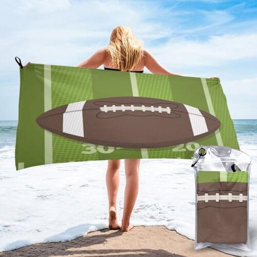 Bath Towel Retro American Football Ball Quick Dry Towel Thin Absorbent Soft Towel for Home Travel Camping Swimming Beach Sport