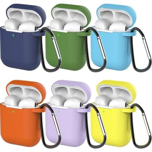 Silicone Case Protective Cover For Apple AirPods Case Wireless Bluetooth Earphone Soft Silicone Cover For Air Pods 1 2 Cases