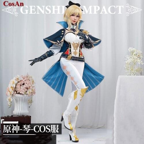 Hot Game Genshin Impact Jean Cosplay Costume Female Full Set High Quality Battle Uniform Activity Party Role Play Clothing S-L
