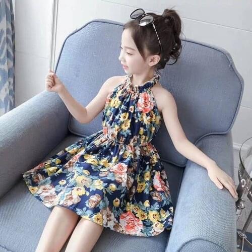2021New Summer Girls Cute Flower Dress 12 Childrens Clothing 11Children Clothing 9 Student Fashion Dresses 7Children 8 YearsOld