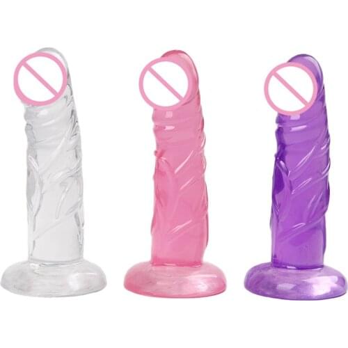 Erotic Soft Silicone Jelly Dildo for Women Realistic Small Penis Anal Plug Dick Suction Cup Strapon Adult Sex Toys for Woman