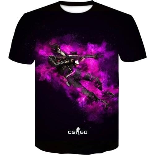 3D printed T-shirts for men and women 3D printed streetwear first-person shooter games CS.GO, PUBG G2 and other clubs