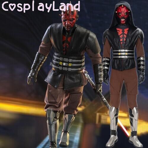 StarWars Clone Wars Darth Maul Cosplay Costume Mans Suit Halloween Uniform Costumes Clone Outfit Boots Mask
