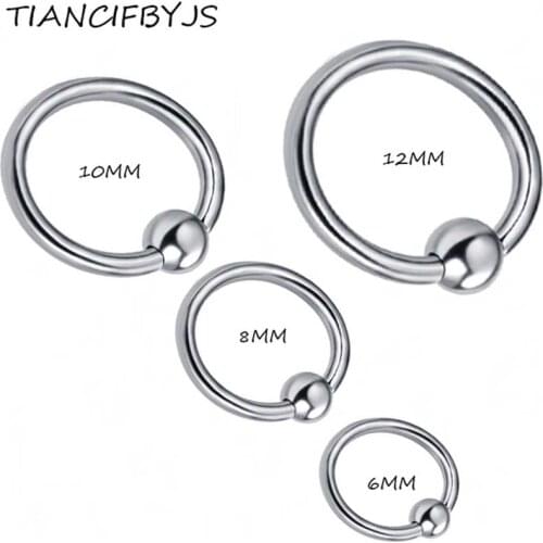 TIANCI FBYJS 50 Pcs/lot 6-12mm size Surgical Stainless Steel Circular Barbell BCR Double Ball Pircing Horseshoe Piercing