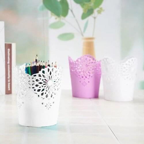 Lace lace hollow pattern pen holder creative storage bucket decoration cute pen holder desk storage box gift