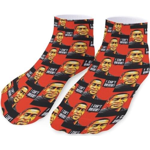 George Floyd Socks Large Chemical Fiber Photo Socks Outdoor Non Slip Elegant Runner Socks