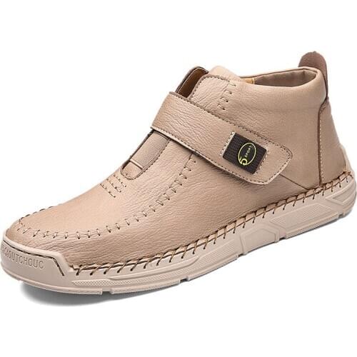 Okkdey 2020 new Chelsea boots mid-top Martin boots mens British high-top Genuine Leather shoes casual boots mens boots