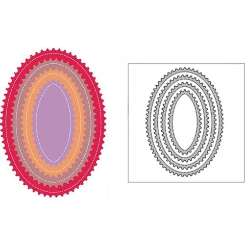 New Nested Gear Ovals Frame Craft Embossing Mold 2021 Metal Cutting Dies for DIY Decor Scrapbooking Album Card Making No Stamps