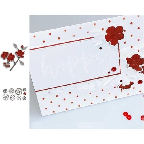 Peach Blossom Model Blooming In Spring Metal Cutting Die DIY Scrapbooking Easter Bunny Decoration Craft Embossing Making Stencil