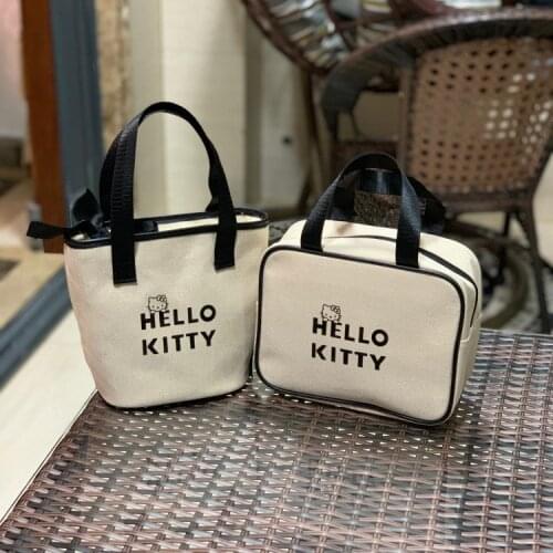 Korean portable cosmetic bag wash bag large-capacity canvas female bag lunch bag shopping bag handbags