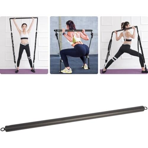 Pilates Bar Portable Exercise Stick Black Metal Yoga Exercise Pilates Bar for Weight Training Muscle Toning