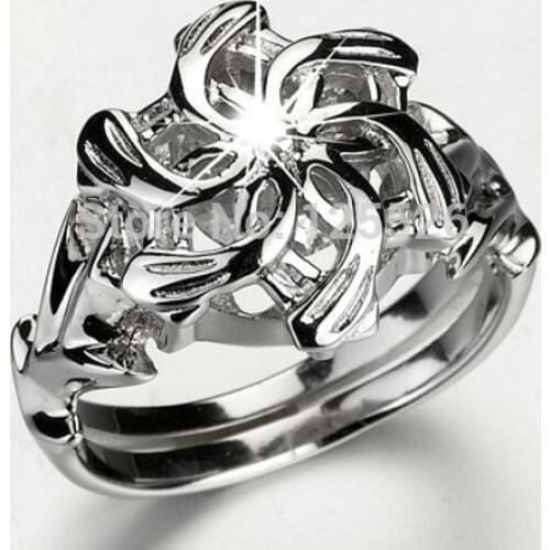 Simple Fashion Jewelry 10kt White Gold Fill Women Wedding Engagement Band Ring For Lover GIft