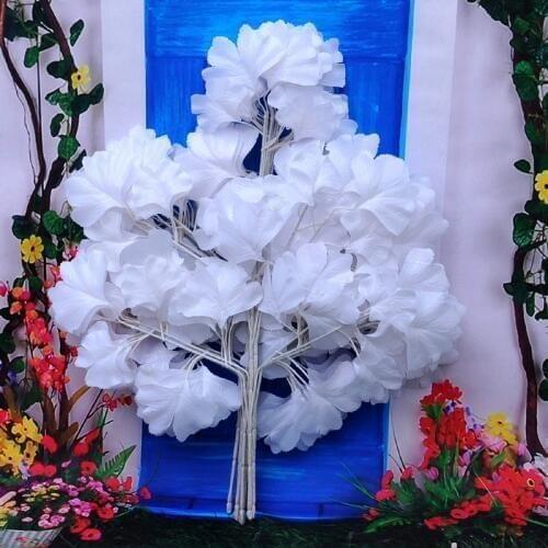 Exellent White artificial ginkgo biloba White leaves Wedding flower Decor festival decoration ginkgo leaf 500pcs