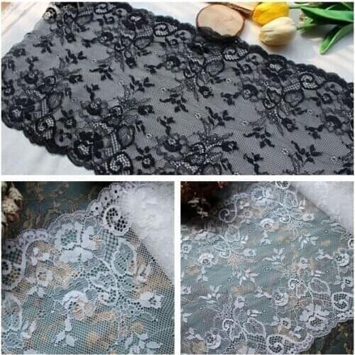 Wide 24CM exquisite thin elastic lace accessories handmade DIY dress skirt collar tube top stitching material