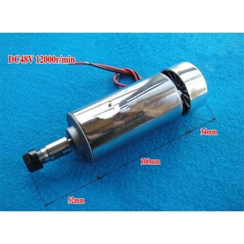 400W ER11 DC Brushed Spindle Motor Air cooling 3000-12000rpm DC12-48V DIY CNC Engraving Drilling