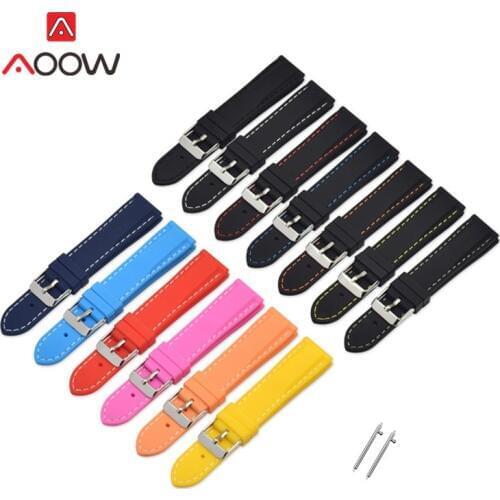 Sport Silicone Strap 16 18mm 20mm 22mm 24mm for Samsung Galaxy Watch Active Gear S3 Amazfit bip Waterproof Rubber Bracelet Band