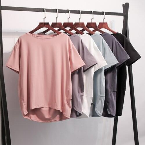 LOOSE FIT Anti-sweat Exercise Sport Short Sleeved Shirts Women Buttery Soft Yoga Gym Training Athletic T-shirt Tops Sportswear