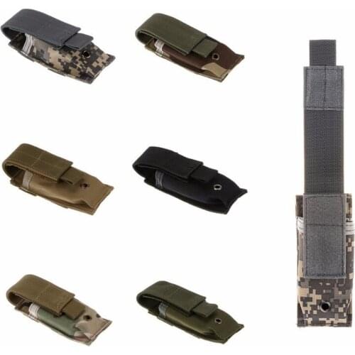 Tactical Hunting Camping Bag Single Pistol Waist Pack Torch Holder Molle Flashlight Pouch Case Flashlight Holster Hunting Kit