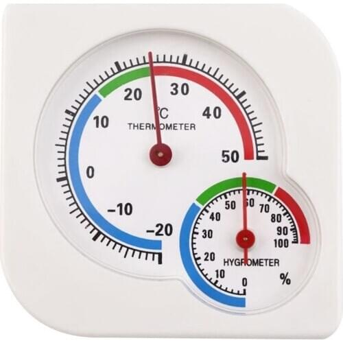 HLZS-Classic WS-A7 Indoor Outdoor Mini Wet Hygrometer Humidity Thermometer Temperature Meter Mechanical Thermometer White