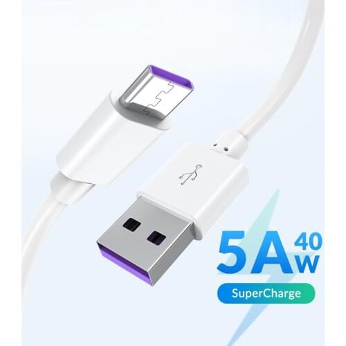 1m 0.25m USB C Cable 5A Supercharge USB Type C Cable For Huawei p20 5A Quick Charging Fast Charger Cable For Honor V10