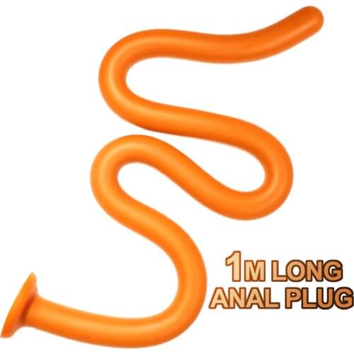 100cm Long Anal Whip Soft Suction Cup G Spot Anal Dildo Man Women Masturbator Butt Plug Long Dick Anal Toys Expansion Massager