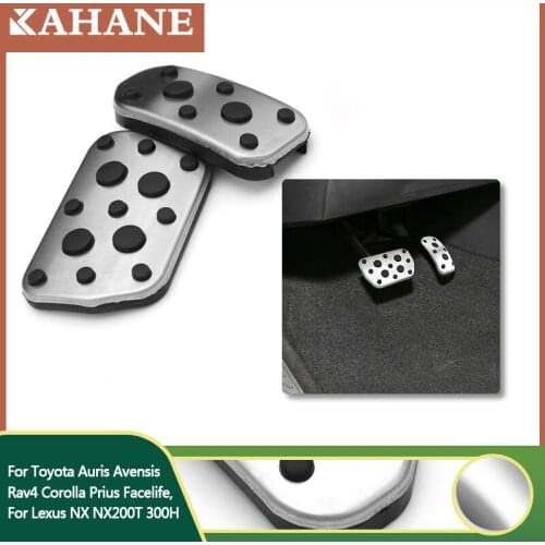 2PCS Automobile Modeling Accelerator Accelerator Stainless Steel Silver Brake Pedal Car Interior Accessories For Toyota RAV4