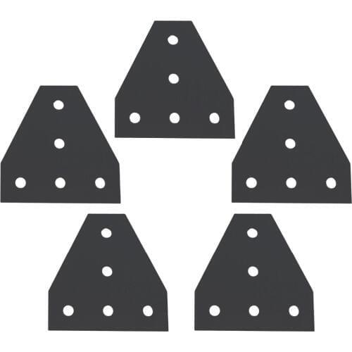 3D Printer Aluminum T Shaped 5 Hole 60x60x4mm Joining Plate for 2020 v-slot/T-slot Aluminum Extrusion Set of 5