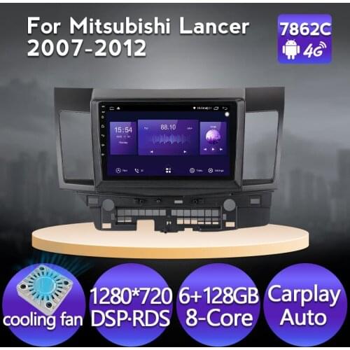 6G+128GB Android Car Autorado Multimedia Player For Mitsubishi Lancer 2007-2012 IPS 1280*720 GPS Navigation 4G 8-Core WIFI BT FM