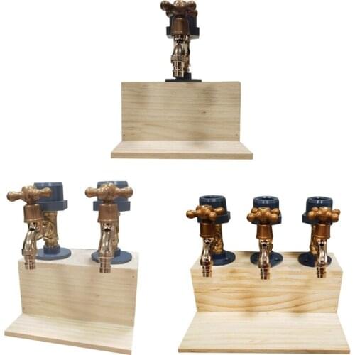 Wooden Base Wine Dispenser Single/Double/Three Faucet Whiskey Decanter Liquor Alcohol Whiskey Wood Dispenser Faucet for Fathers