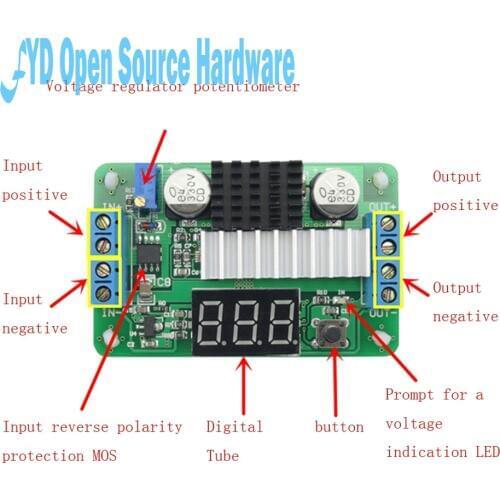 LTC1871 3.5-30V 100W DC-DC Boost Converter Adjustable Step-Up High Power Supply Module LED Voltmeter Voltage Meter/Button Switch