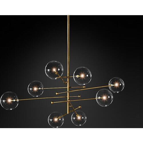 Nordic Modern glass ball chandelier black gold vintage Magic bean lustre suspension lamp for living dining room kitchen fixtures