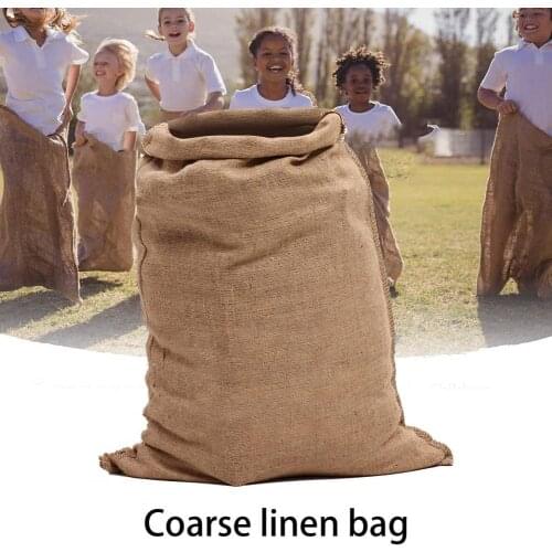 Multi-use Potato Sack Large Capacity Eco-friendly Imitation Linen Elastic Competition Bag for Garden