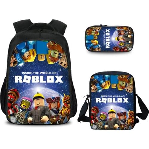 3 Piece Set Roblox Backpack Pencil Case Shoulder Bag Stationery Back To School Backpacks Birthday Gift for Children