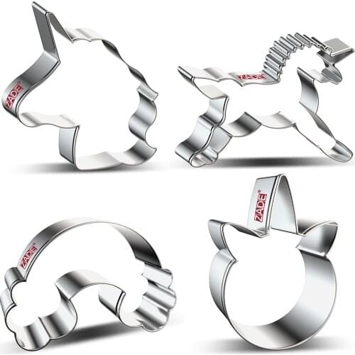 ZADE Unicorn Cookie Cutter for Biscuit Fondant Unicorn Head Cookie Cutter - Stainless Steel