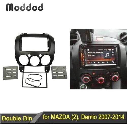 2 Din Stereo Panel for Mazda 2 Demio 2007+ Radio Fascia Refitting Dash Mounting Installation DVD Trim Kit Face Frame